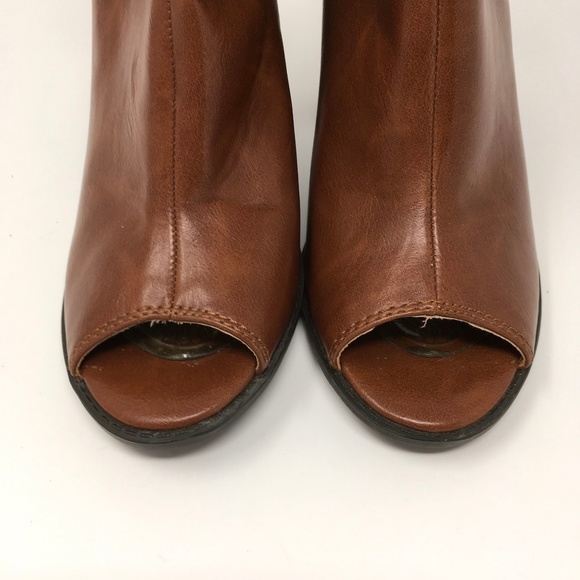 Fioni Peep-toe Booties Size 9.5 Brown - Picture 6 of 8